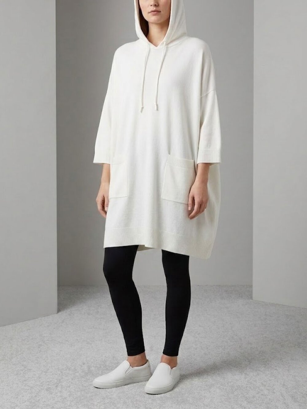 COS Oversized Tunic Sweater Knitted Hoodie
